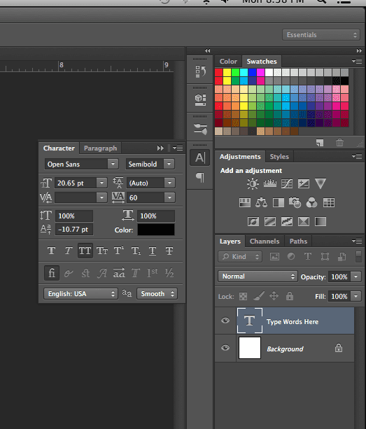 add text in photoshop 4