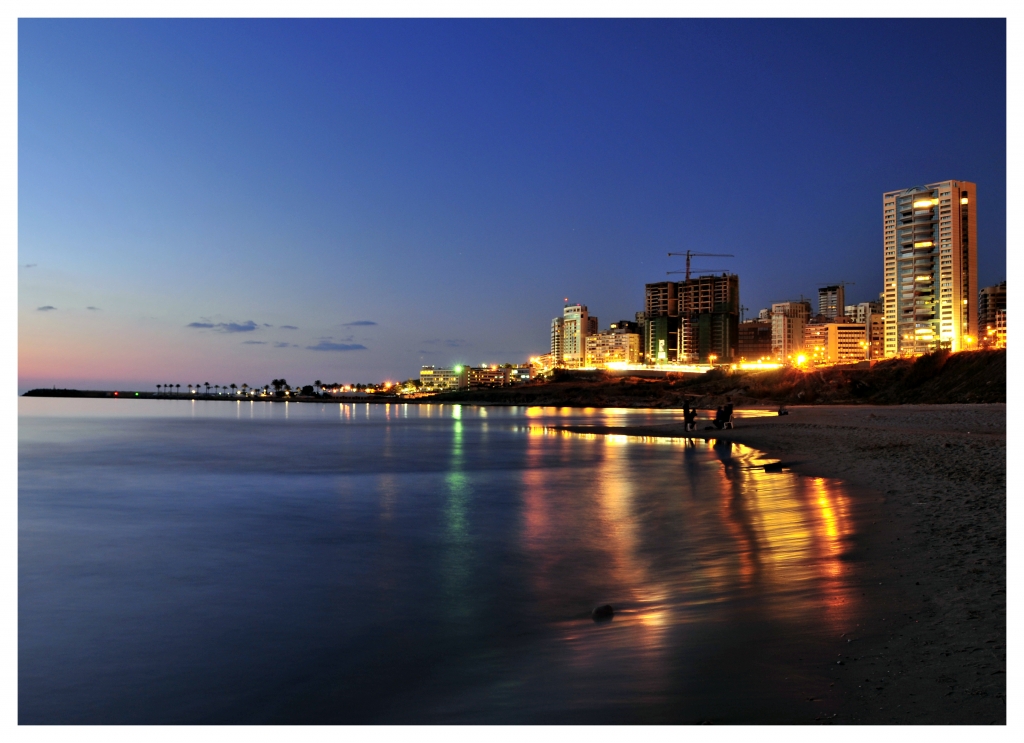 beach at night horizon sunset photography