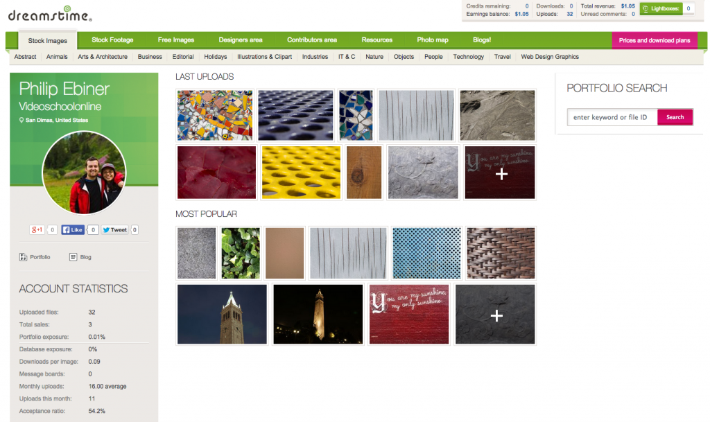 Dreamstime Profile Page