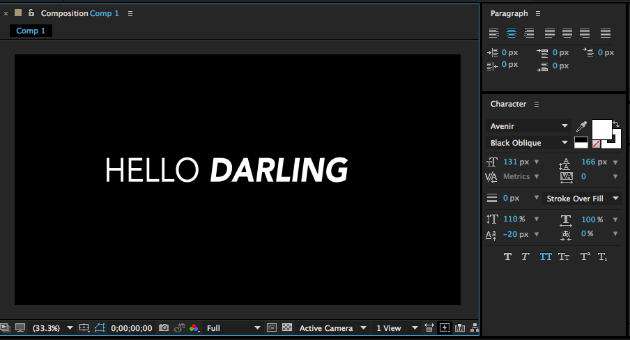 after effects text