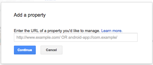 type in url of your web property
