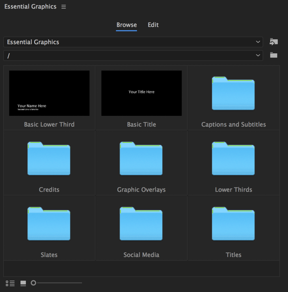 essential graphics panel screenshot