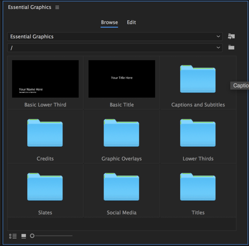 essential graphics panel screenshot