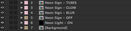 neon sign after effects effect