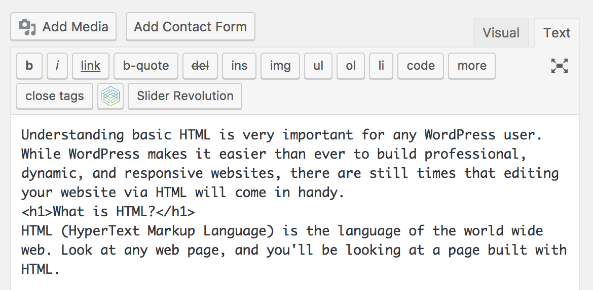 wordpress text editor